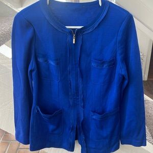 Cobalt blue wool blend zip jacket Small